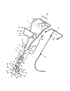 Handlebar/Cable Diagram and Parts List for 21A-634B063 2001 Troy-Bilt Tiller