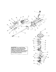 Transmission/Rear Axle/Pulley Diagram and Parts List for 959  Troy-Bilt Lawn Mower