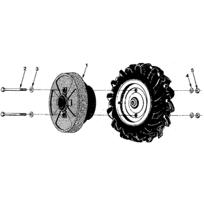 Wheel Assembly Diagram and Parts List for HORSESERIALNO857037ANDUP  Troy-Bilt Tiller