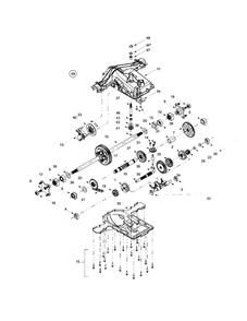 Upper And Lower Housing Diagram and Parts List for V809H  Troy-Bilt Lawn Tractor