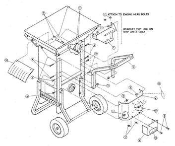 Drawing Four Diagram and Parts List for SUPER TOMAHAWK 8HP  Troy-Bilt Chipper Shredder