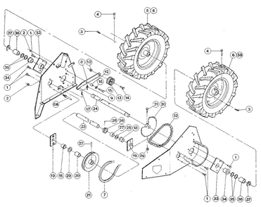 Part Location Diagram of 40027P Troy-Bilt Flange, Axle Bushing