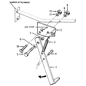 Kickstand Attachment Diagram and Parts List for HORSESERIALNO857037ANDUP  Troy-Bilt Tiller