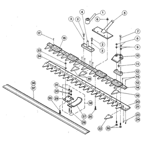 Cutter Bar Assembly Diagram and Parts List for A0000100  Troy-Bilt Lawn Mower