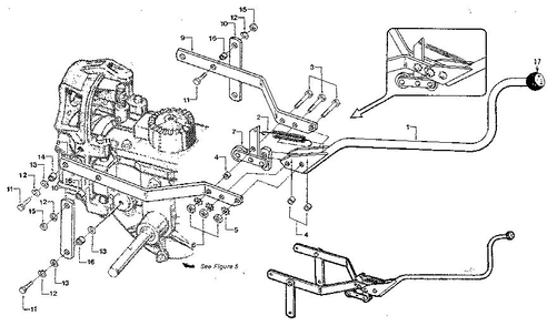 Wheels/Tines/Pto Drive Lever And Yoke Assembly Diagram and Parts List for 900039  Troy-Bilt Tiller