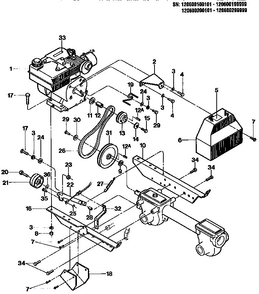 Forward Drive Mechanism Diagram and Parts List for 150080300101 150080399999 Troy-Bilt Tiller