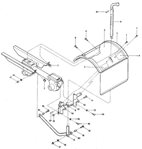 Tine Hood, Depth Regulator, And Drag Bar Diagram and Parts List for TUFFY XD0100 & UP Troy-Bilt Tiller