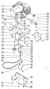 Cutter Bar Drive Mechanism, Engine Oil Drain Tube Diagram and Parts List for TRAILBLAZER Y0000100 AND UP Troy-Bilt Lawn Mower