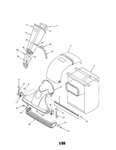 Part Location Diagram of 681-0068A Husky Chipper Chute Assembly