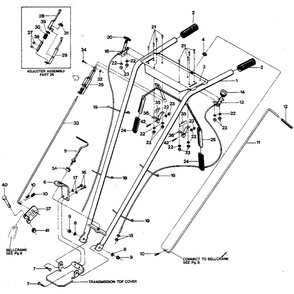 Handlebars And Mounting Bracket - And Control Levers Diagram and Parts List for PONYSERIAL#S20312ANDUP  Troy-Bilt Tiller