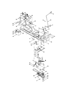 Frame/Pto Engage Lever/Idler Pulley Diagram and Parts List for X609G  Troy-Bilt Lawn Tractor