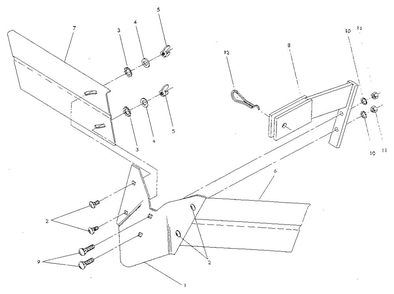 Part Location Diagram of 1299-2 Troy-Bilt WING-HILLER RIGHT PNT