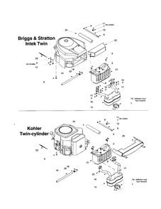 Engine Accessories Diagram and Parts List for 14AY809P063 1999 Troy-Bilt Lawn Tractor