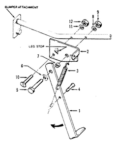 Kickstand Attachment Diagram and Parts List for 900039  Troy-Bilt Tiller