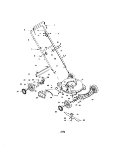 Deck/Handle/Chute/Wheels Diagram and Parts List for 11A-106N063 2001 Troy-Bilt Lawn Mower