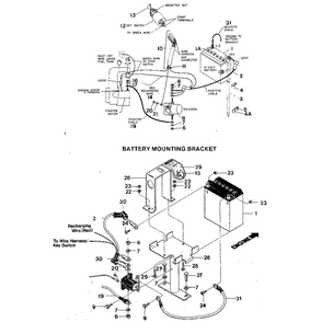Electric Start Assembly Diagram and Parts List for PONYSERIAL#S20312ANDUP  Troy-Bilt Tiller