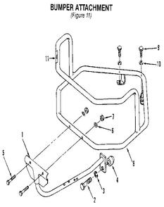 Bumper Attachment Diagram and Parts List for PTO HORSE 00950727 AND UP Troy-Bilt Tiller