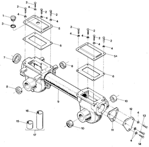 Transmission Housing, Covers, Seals, Gaskets, And Plug Diagram and Parts List for TUFFY XD0100 & UP Troy-Bilt Tiller