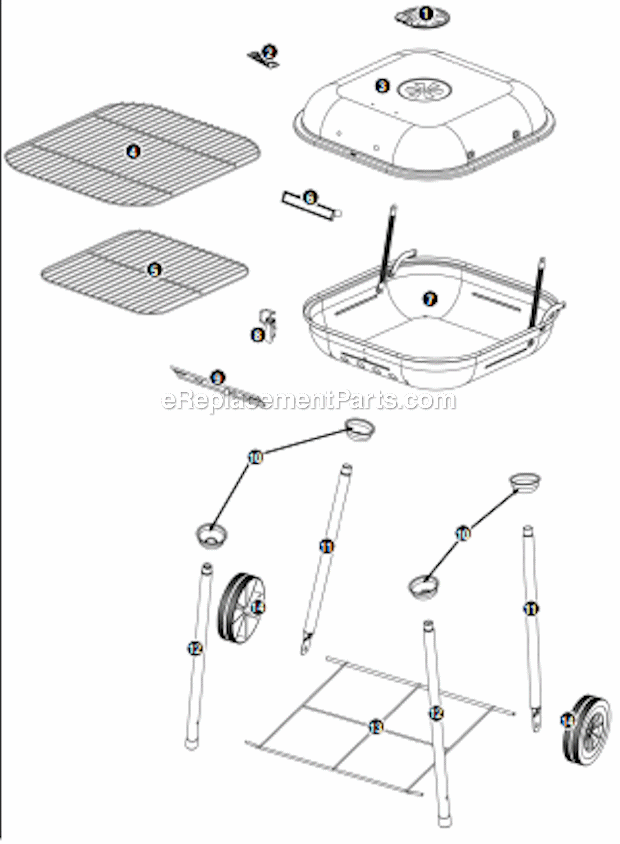 Page A Diagram and Parts List for CBC1100WB-C  Uniflame Grill
