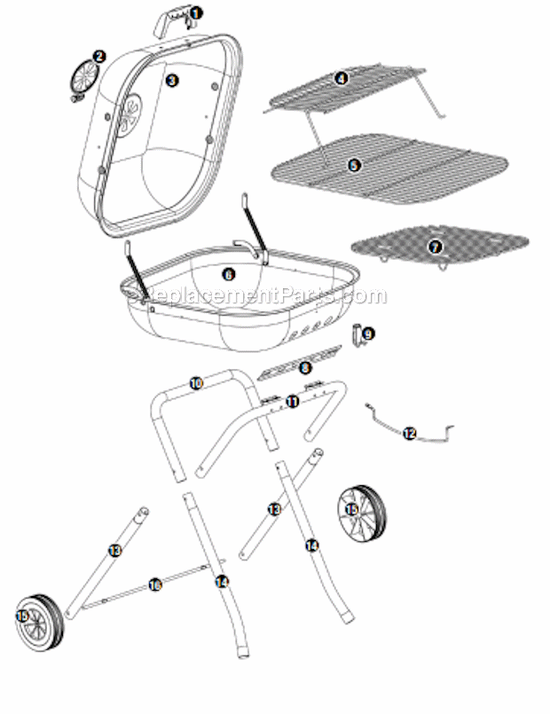 Page A Diagram and Parts List for CBC1301  Uniflame Grill