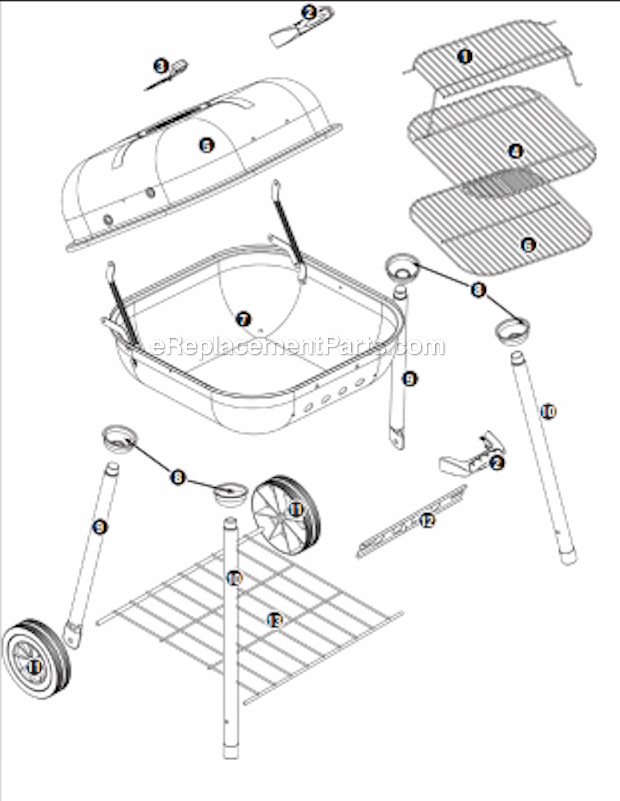 Page A Diagram and Parts List for CBC701WB  Uniflame Grill