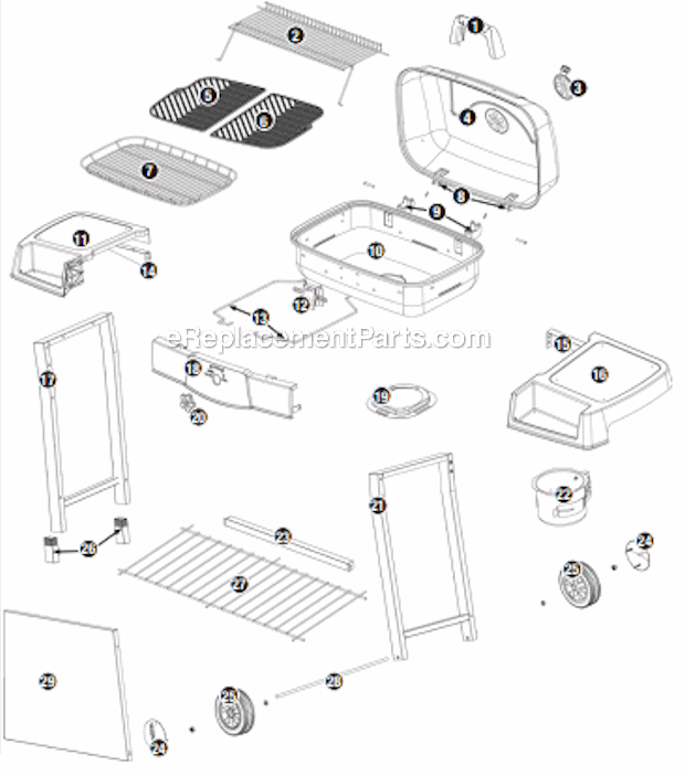 Page A Diagram and Parts List for CBC940WD-C  Uniflame Grill
