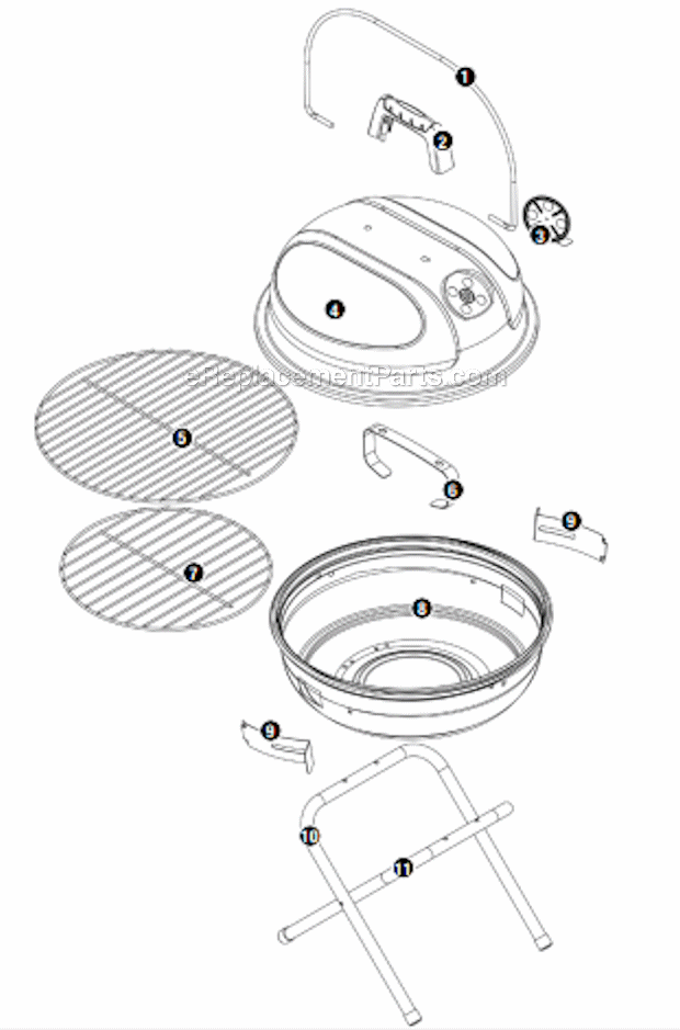 Page A Diagram and Parts List for CBT1296  Uniflame Grill