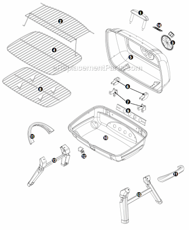 Page A Diagram and Parts List for CBT1310W-C  Uniflame Grill