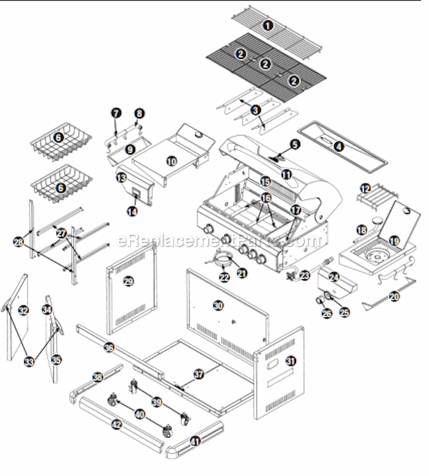 Page A Diagram and Parts List for GBC873WNG  Uniflame Grill