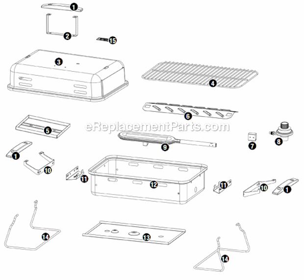 Page A Diagram and Parts List for GBT1302W  Uniflame Grill