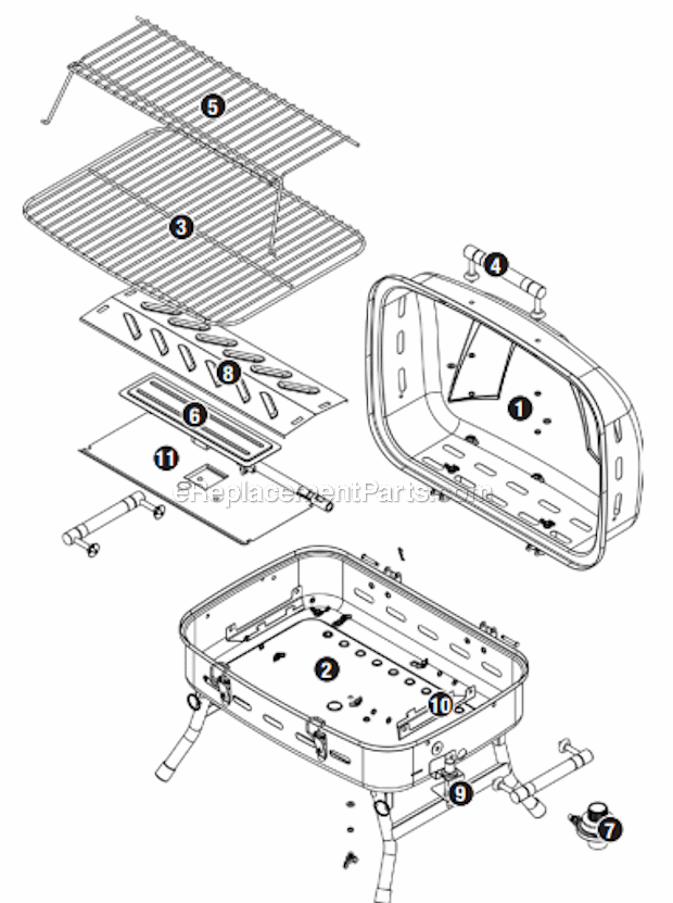 Page A Diagram and Parts List for NPG2301  Uniflame Grill