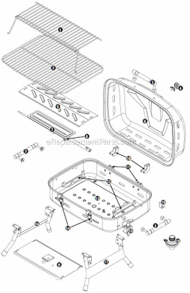 Page A Diagram and Parts List for NPG2302SS  Uniflame Grill