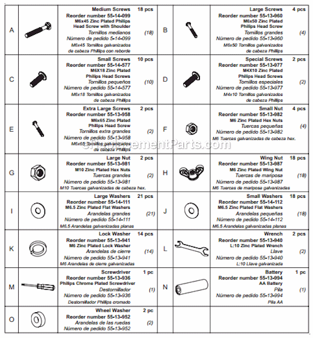 Page C Diagram and Parts List for NSG4303  Uniflame Grill