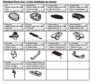 Page A Diagram and Parts List for 253303  Uniflame Grill
