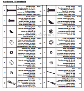 Page B Diagram and Parts List for 253303  Uniflame Grill