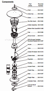 Page A Diagram and Parts List for 82000  Uniflame Outdoor Heater