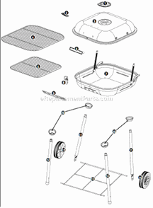 Page A Diagram and Parts List for CBC1100WB-C  Uniflame Grill