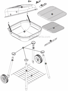 Page A Diagram and Parts List for CBC1103W  Uniflame Grill