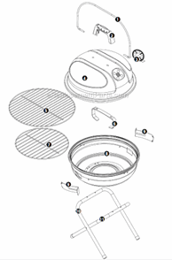Page A Diagram and Parts List for CBT1296  Uniflame Grill