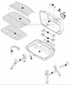 Part Location Diagram of 55-10-100 Uniflame Top Hinge
