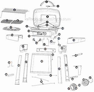 Page A Diagram and Parts List for GBC1025WE-C  Uniflame Grill