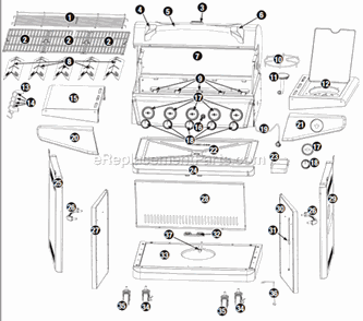 Page A Diagram and Parts List for GBC1059WB-C  Uniflame Grill