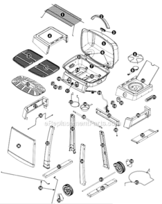 Page A Diagram and Parts List for GBC1128W  Uniflame Grill