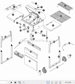 Page A Diagram and Parts List for GBC1305W  Uniflame Grill