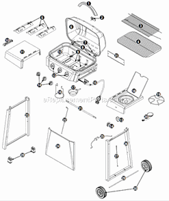 Page A Diagram and Parts List for GBC1329W  Uniflame Grill