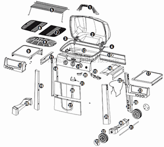 Page A Diagram and Parts List for GBC621CR-C  Uniflame Grill