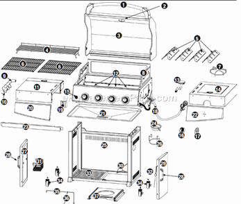 Part Location Diagram of 55-08-171 Uniflame Side Burner