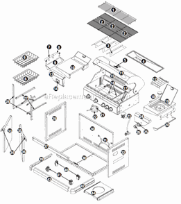 Page A Diagram and Parts List for GBC873W  Uniflame Grill