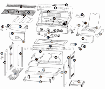Page A Diagram and Parts List for GBC976W  Uniflame Grill