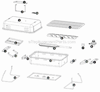 Page A Diagram and Parts List for GBT1302W  Uniflame Grill